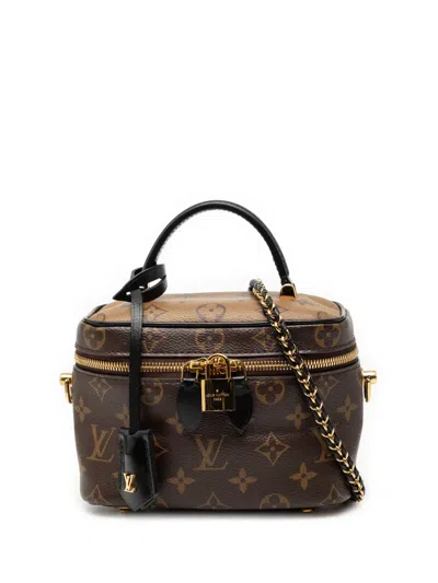 Pre-owned Louis Vuitton 2020 Monogram Reverse Vanity Pm Satchel In Brown