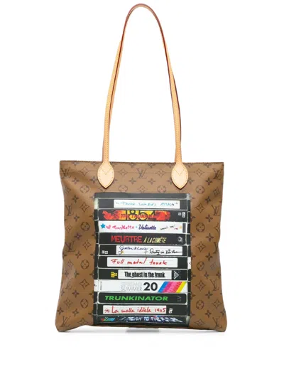 Pre-owned Louis Vuitton 2020 Monogram Reverse Vhs Tape Carry It Tote Bag In Brown