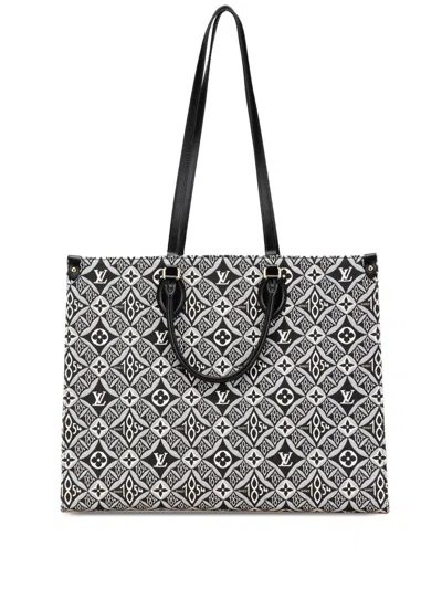 Pre-owned Louis Vuitton 2020 Monogram Since 1854 Onthego Gm Satchel In Black