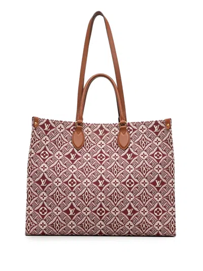 Pre-owned Louis Vuitton 2020 Monogram Since 1854 Onthego Gm Satchel In Red