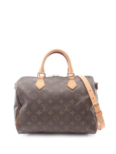 Pre-owned Louis Vuitton 2020 Monogram Speedy Bandouliere 30 Satchel In Brown