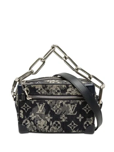 Pre-owned Louis Vuitton 2020 Monogram Tapestry Soft Trunk Crossbody Bag In Blue