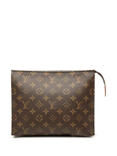 Pre-owned Louis Vuitton 2020 Monogram Toiletry Pouch 26 Clutch Bag In Brown