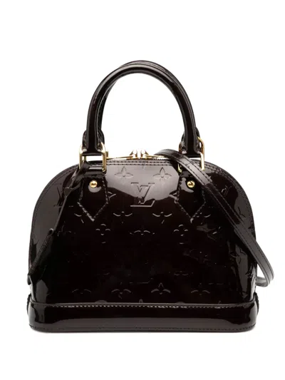 Pre-owned Louis Vuitton 2020 Monogram Vernis Alma Bb Satchel In Purple
