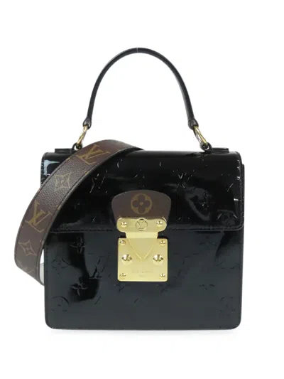 Pre-owned Louis Vuitton 2020 Monogram Vernis Spring Street Satchel In Black
