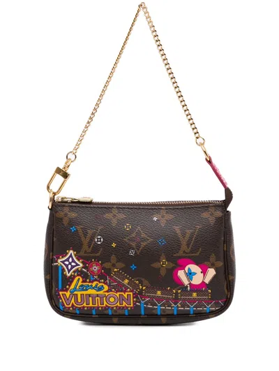 Pre-owned Louis Vuitton 2020 Monogram Vivienne Christmas Print Mini Pochette Accessoires Shoulder Bag