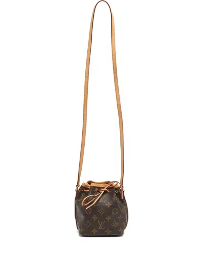 Pre-owned Louis Vuitton 2020 Nano Noe Monogram Bucket Bag In Brown