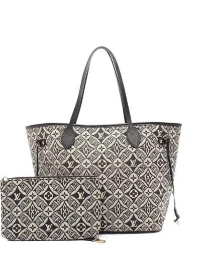 Pre-owned Louis Vuitton 2020 Neverfull Mm Monogram Shoulder Bag In Black