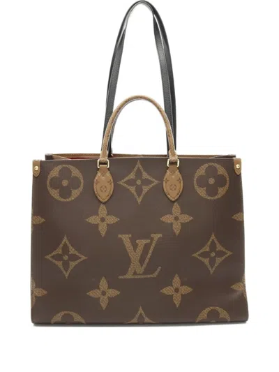 Pre-owned Louis Vuitton 2020 Onthego Gm Two-way Tote Bag In Brown