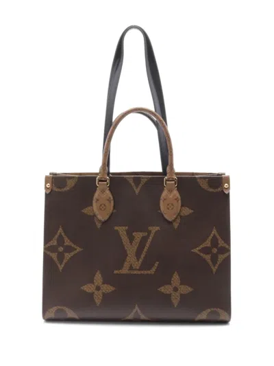 Pre-owned Louis Vuitton 2020 Onthego Mm Tote Bag In Brown