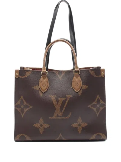 Pre-owned Louis Vuitton 2020 Onthego Mm Tote Bag In Brown