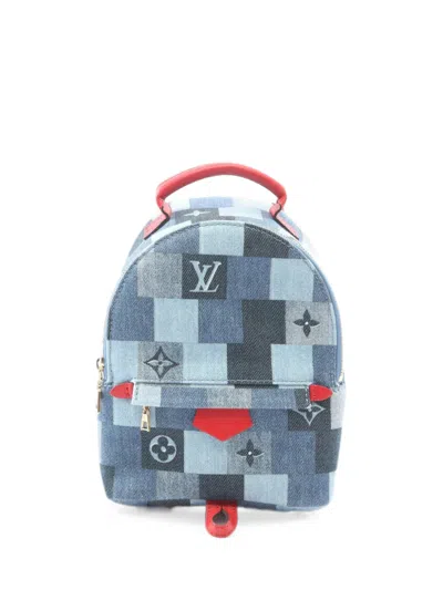 Pre-owned Louis Vuitton 2020 Palm Springs Mini Monogram Backpack In Blue