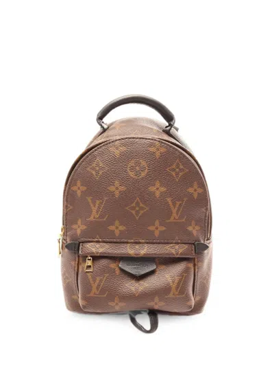 Pre-owned Louis Vuitton 2020 Palm Springs Mini Monogram Backpack In Brown