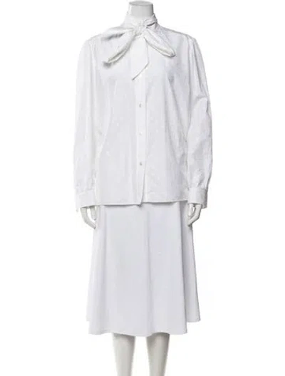 Pre-owned Louis Vuitton 2020 Patterned Blouse In White