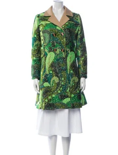Pre-owned Louis Vuitton 2020 Patterned Coat In Green