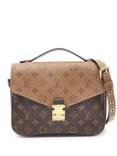 Pre-owned Louis Vuitton 2020 Pochette Metis Mm Two-way Handbag In 褐色