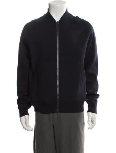 Pre-owned Louis Vuitton 2020 Reversible Camo Jacquard Bomber Bomber Jacket In Blue