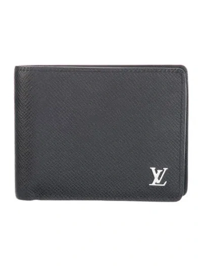 Pre-owned Louis Vuitton 2020 Signature Logo Multiple Wallet In Black