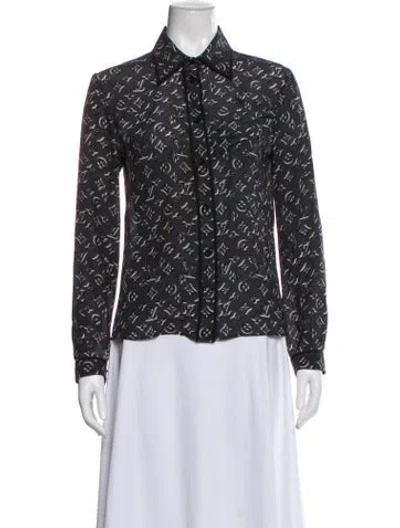 Pre-owned Louis Vuitton 2020 Silk Blouse In Gray