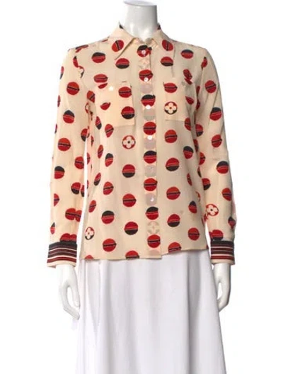 Pre-owned Louis Vuitton 2020 Silk Button-up Blouse In Neutral
