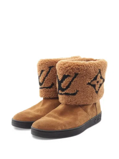 Pre-owned Louis Vuitton 2020 Snowdrop Line Ankle Boots In Brown