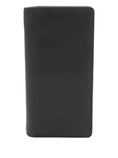 Pre-owned Louis Vuitton 2020 Taiga Wallet In Black