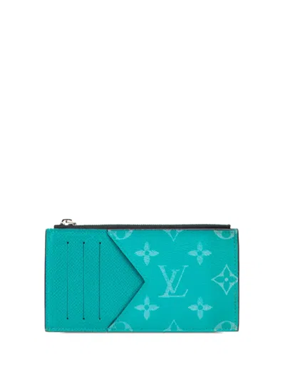 Pre-owned Louis Vuitton 2020 Taigarama Coin Card Holder In Blue