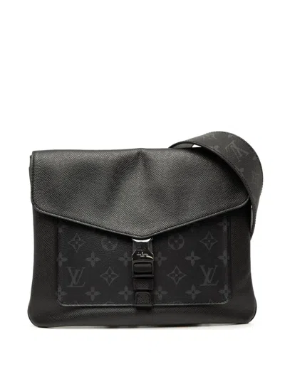 Pre-owned Louis Vuitton 2020 Taigarama Outdoor Flap Messenger Crossbody Bag In Black