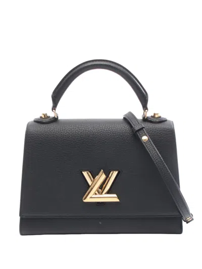 Pre-owned Louis Vuitton 2020 Taurillon Twist One Handle Mm Satchel In Black