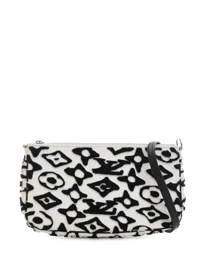 Pre-owned Louis Vuitton 2020 Urs Fischer Monogram Pochette Accessoires Satchel In White
