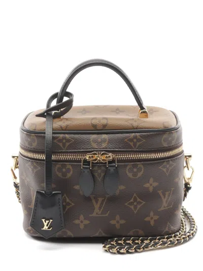 Pre-owned Louis Vuitton 2020 Vanity Pm Monogram Reverse Handbag In Brown