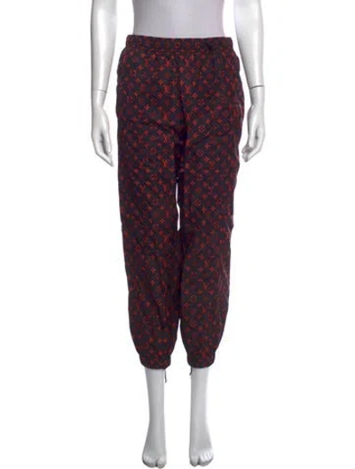 Pre-owned Louis Vuitton 2020 Wide Leg Pants In Black/red
