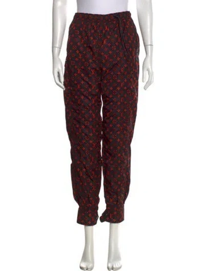 Pre-owned Louis Vuitton 2020 Wide Leg Pants In Black/red