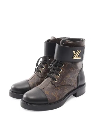 Pre-owned Louis Vuitton 2020 Wonderland Line Monogram Ankle Boots In Brown