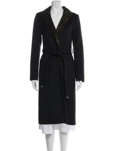 Pre-owned Louis Vuitton 2020 Wool Trench Coat In Black