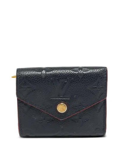 Pre-owned Louis Vuitton 2020 Zoe Tri-fold Leather Wallet In Blue