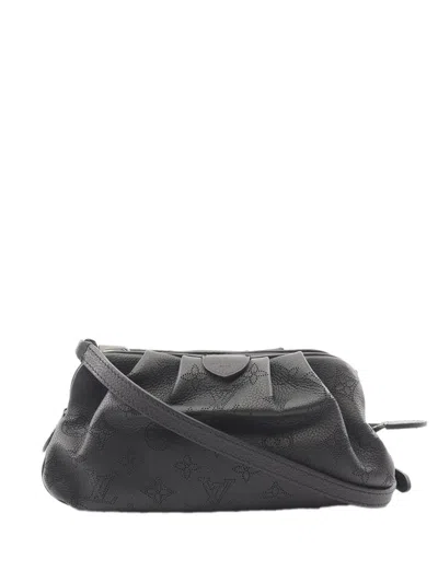 Pre-owned Louis Vuitton 2020-2021 Monogram Mahina Scala Mini Pouch Crossbody Bag In Black