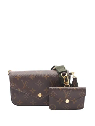 Pre-owned Louis Vuitton 2020-2026 Monogram Felicie Strap And Go Crossbody Bag In Brown