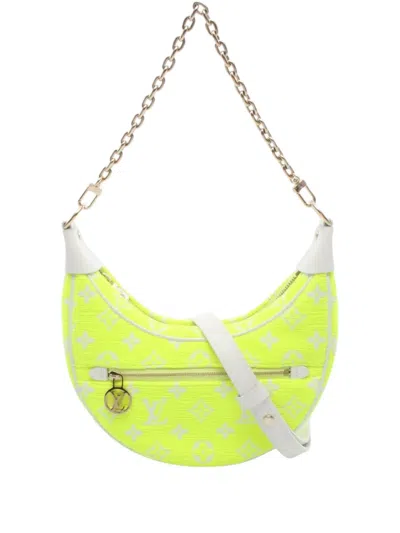 Pre-owned Louis Vuitton 2020-2026 Monogram Jacquard Velvet Loop Pm Satchel In Yellow