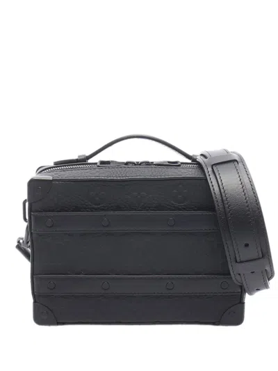 Pre-owned Louis Vuitton 2020-2026 Monogram Taurillon Handle Soft Trunk Satchel In Black