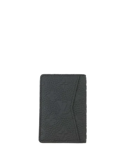 Pre-owned Louis Vuitton 2020-2026 Monogram Taurillon Pocket Organizer Small Wallets In Black