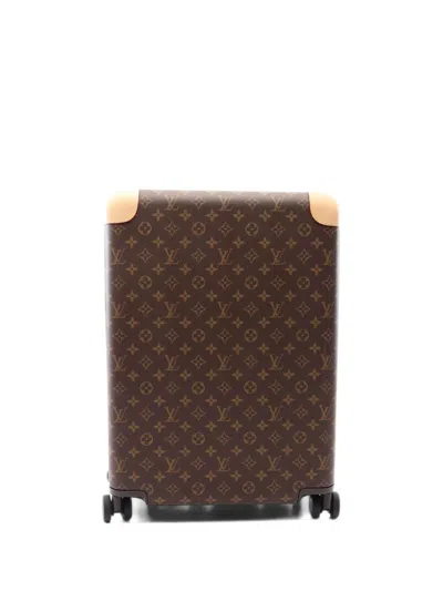 Pre-owned Louis Vuitton 2020s 55 Monogram Horizon Suitcase In Brown