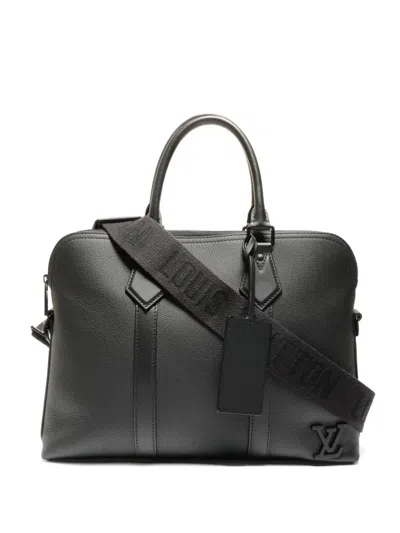 Pre-owned Louis Vuitton 2020s Aerogram Leather Briefcase In Black