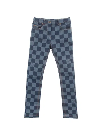 Pre-owned Louis Vuitton 2020s Damier-print Jeans In Blue