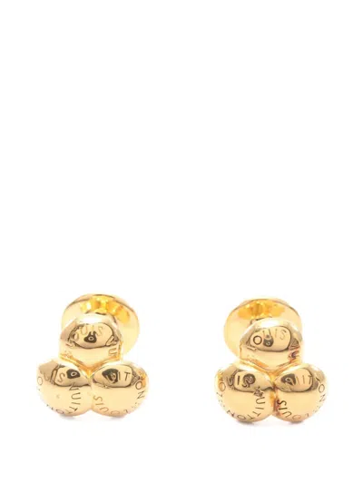 Pre-owned Louis Vuitton 2020s De Manchette Bouquet Cufflinks In Gold
