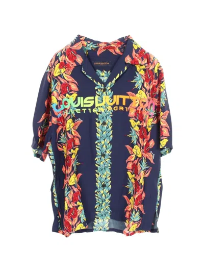 Pre-owned Louis Vuitton 2020s Floral-print Shirt In Blue