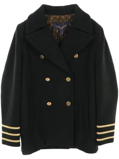 Pre-owned Louis Vuitton 2020s Golden Trim Coat In Black