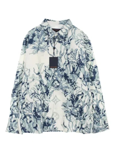 Pre-owned Louis Vuitton 2020s Graphic Floral-print Shirt In White