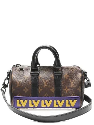 Pre-owned Louis Vuitton 2020s Keepall Xs Lv Rubber Tote Bag In Brown