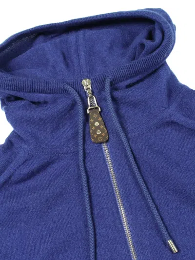 Pre-owned Louis Vuitton 2020s Knitted Zip-up Hoodie In Blue